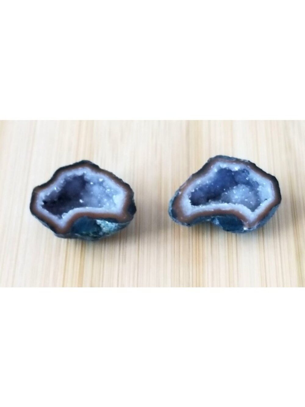 Gemstone Loose Pair Black Titanium Crystal Druzy  Matched Pair 22.5 ct  4.6  gr